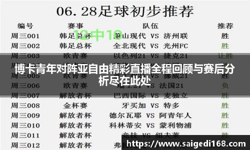 博卡青年对阵亚自由精彩直播全程回顾与赛后分析尽在此处
